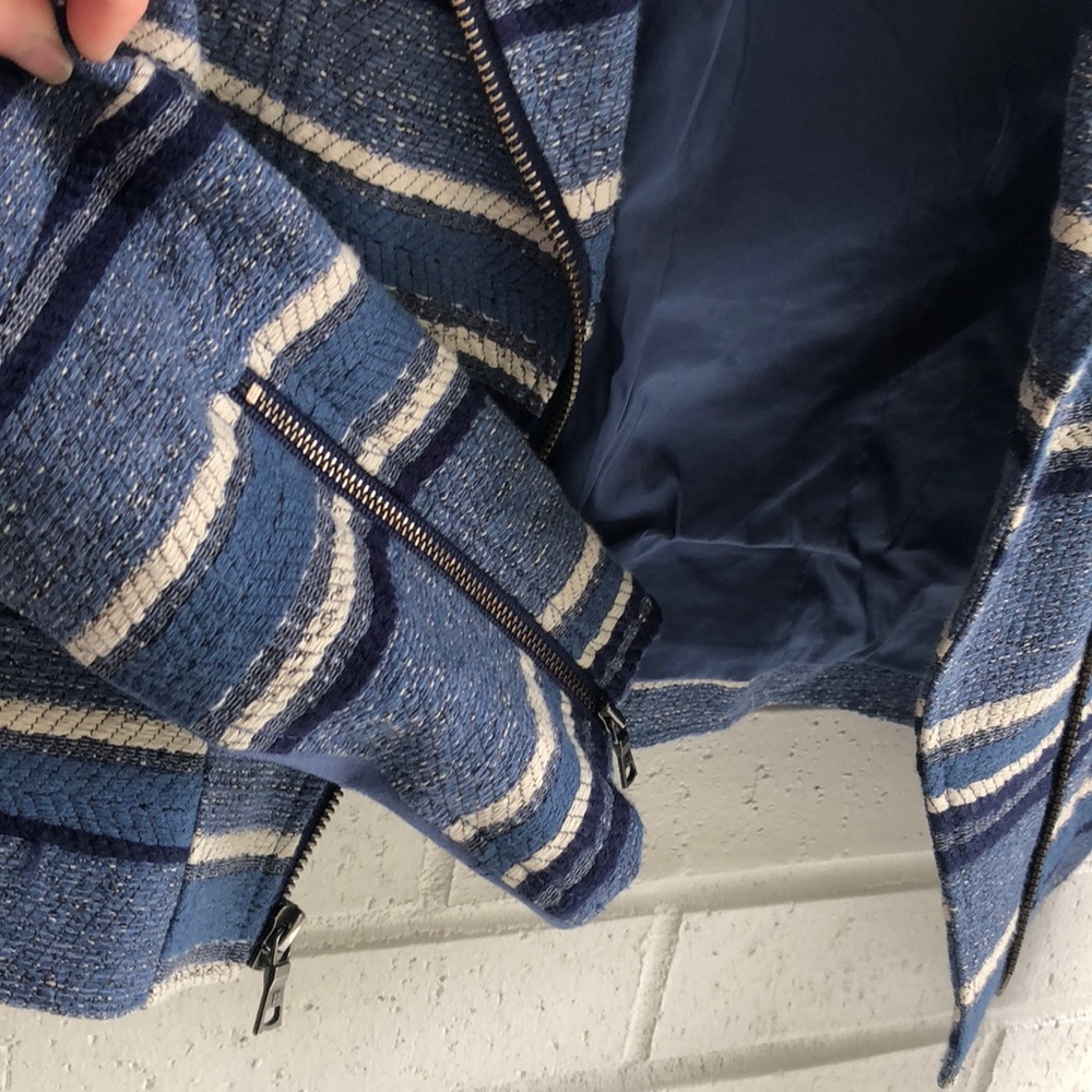 BCBGMaxazria Novak Striped Moto Jacket - Picture 4 of 6